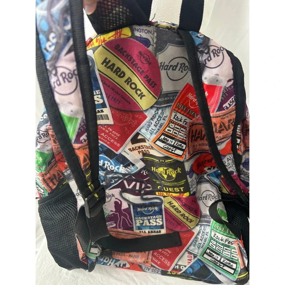 Hard Rock Cafe All Over Print Backstage Pass Concert Ticket Backpack#974